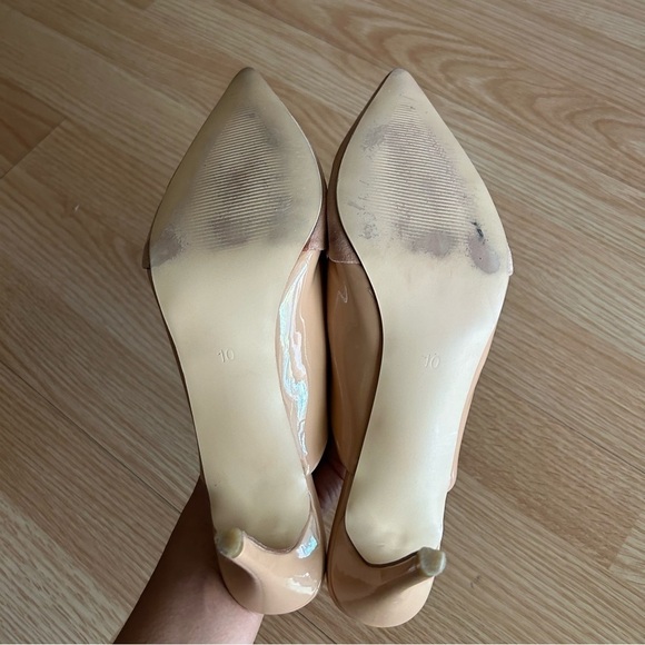 YDN Nude Leather Suede Pointed Clogs Heels Women’s 10 - Picture 9 of 10